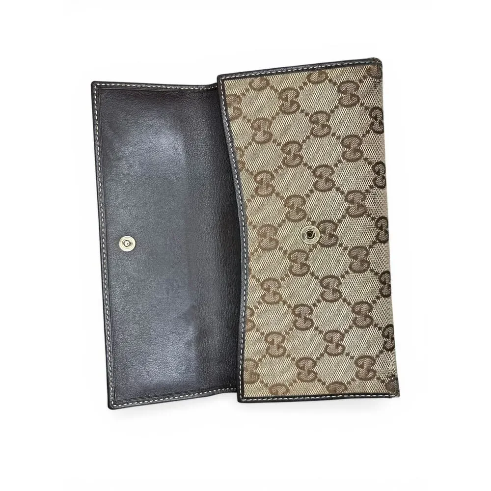 Authentic Gucci GG Canvas Heart Logo Continental Wallet Brown Monogram - Picture 5 of 15